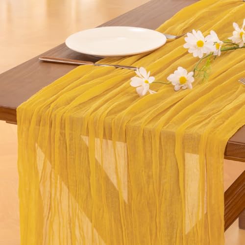 Socomi Gold Yellow Cheesecloth Runner