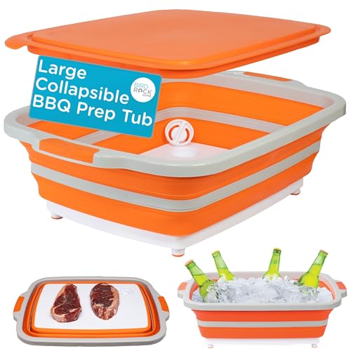 BIRDROCK HOME Collapsible Grill Caddy Tub