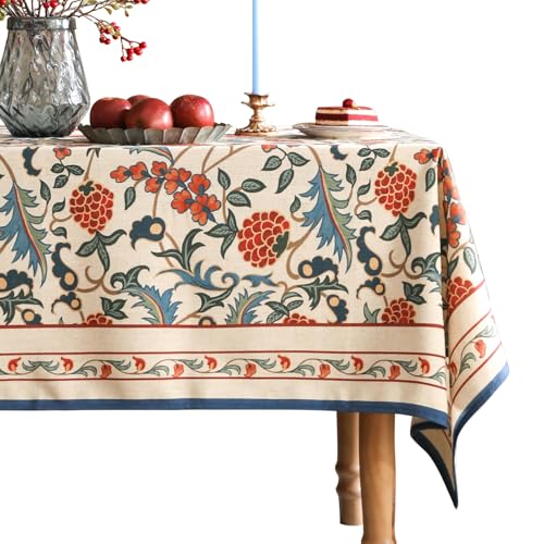 patdrea 55"x79" Designer Vintage Linen Tablecloth