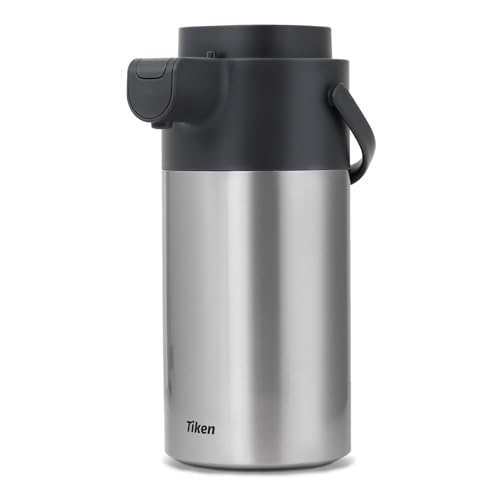 Tiken Airpot Coffee Dispenser with Pump - Coffee Carafes for Keeping Hot - Beverage Dispenser - 135oz/4L Thermal Coffee Carafe for Hot Liquids - Stainless Steel Insulated Coffee Thermos Carafe