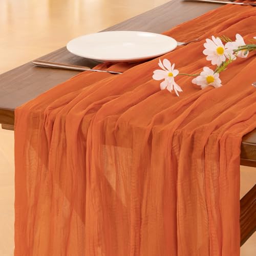 Socomi Orange 120" Cheesecloth Runner
