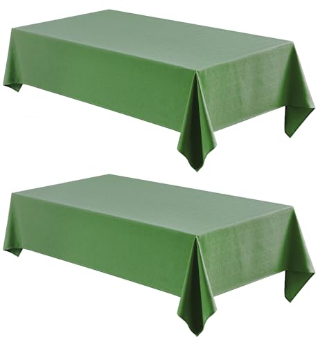 Veblandy 2 Pack Rectangle Tablecloth (Green)