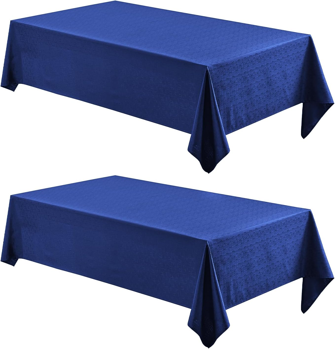 2 Pack Rectangle Tablecloth, 60x120 inch, Water Resistant Wrinkle Free Linen Textured Table Cloth Washable, Decorative Fabric Table Cover for Dining, Party and Camping, Royal Blue