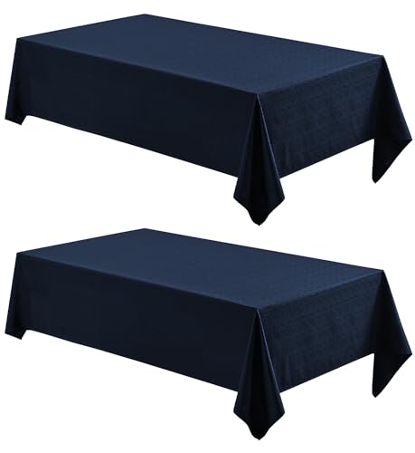 Veblandy 2 Pack Rectangle Tablecloth (Navy Blue)
