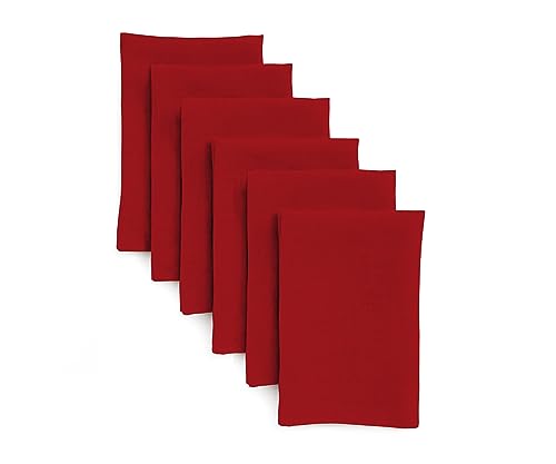 Solino Home Red Linen Napkins Set of 6