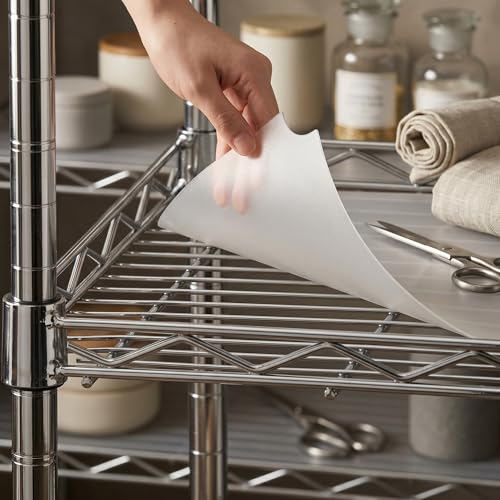 Frienda Set of 10 Wire Shelf Liner 18 x 48 Inch Heavy Duty Shelf Liners Packed Flat for Wire Shelving, Waterproof Non Adhesive Plastic Mat for Metal Rack Kitchen Shelves, Shoe Rack
