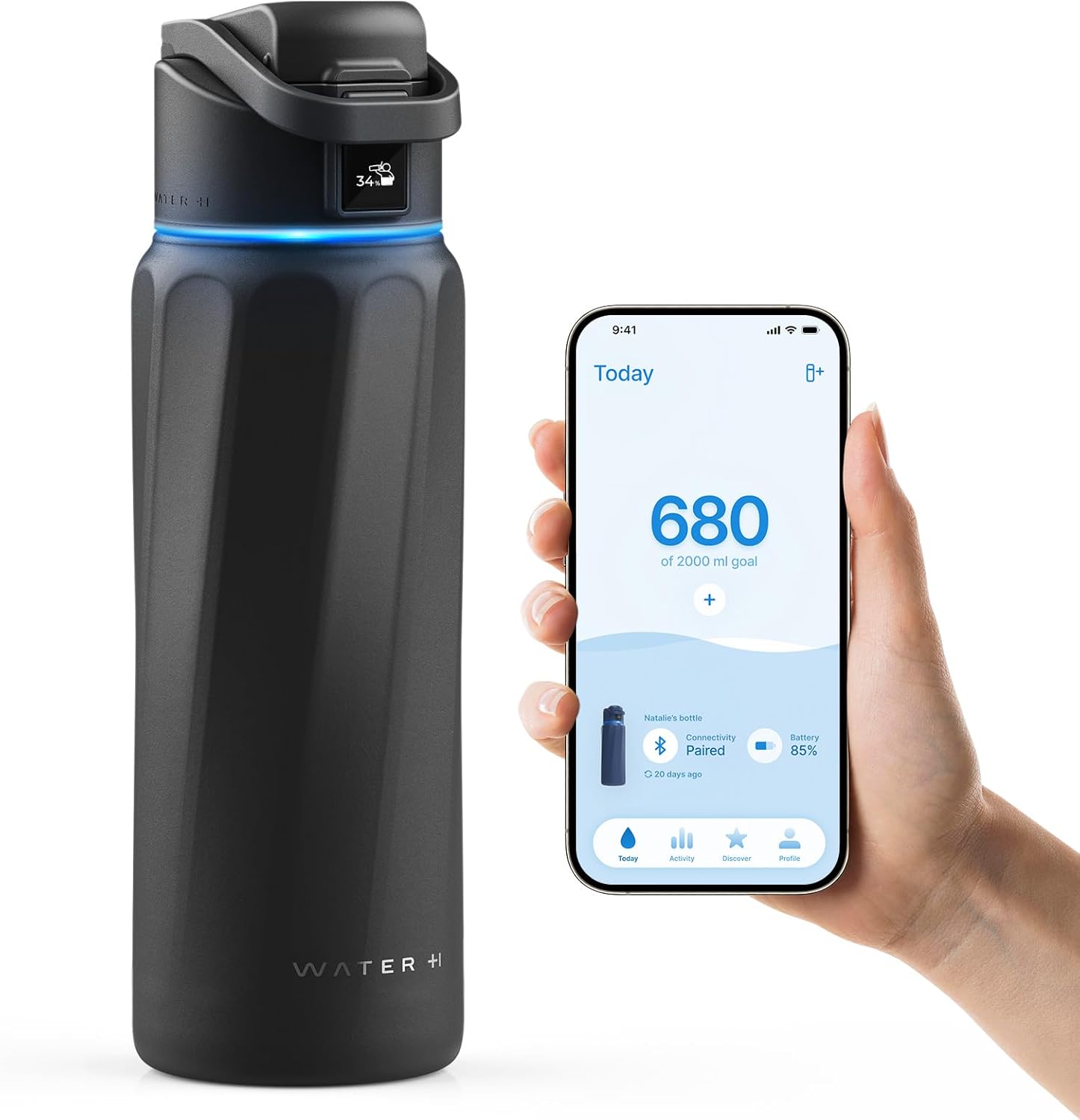 BOOST Smart Water Bottle with Reminder & Tracker, Double Wall Vacuum Insulated Stainless Steel, 32oz BPA-Free Wide Mouth (Model: B0CGV7GLFL)