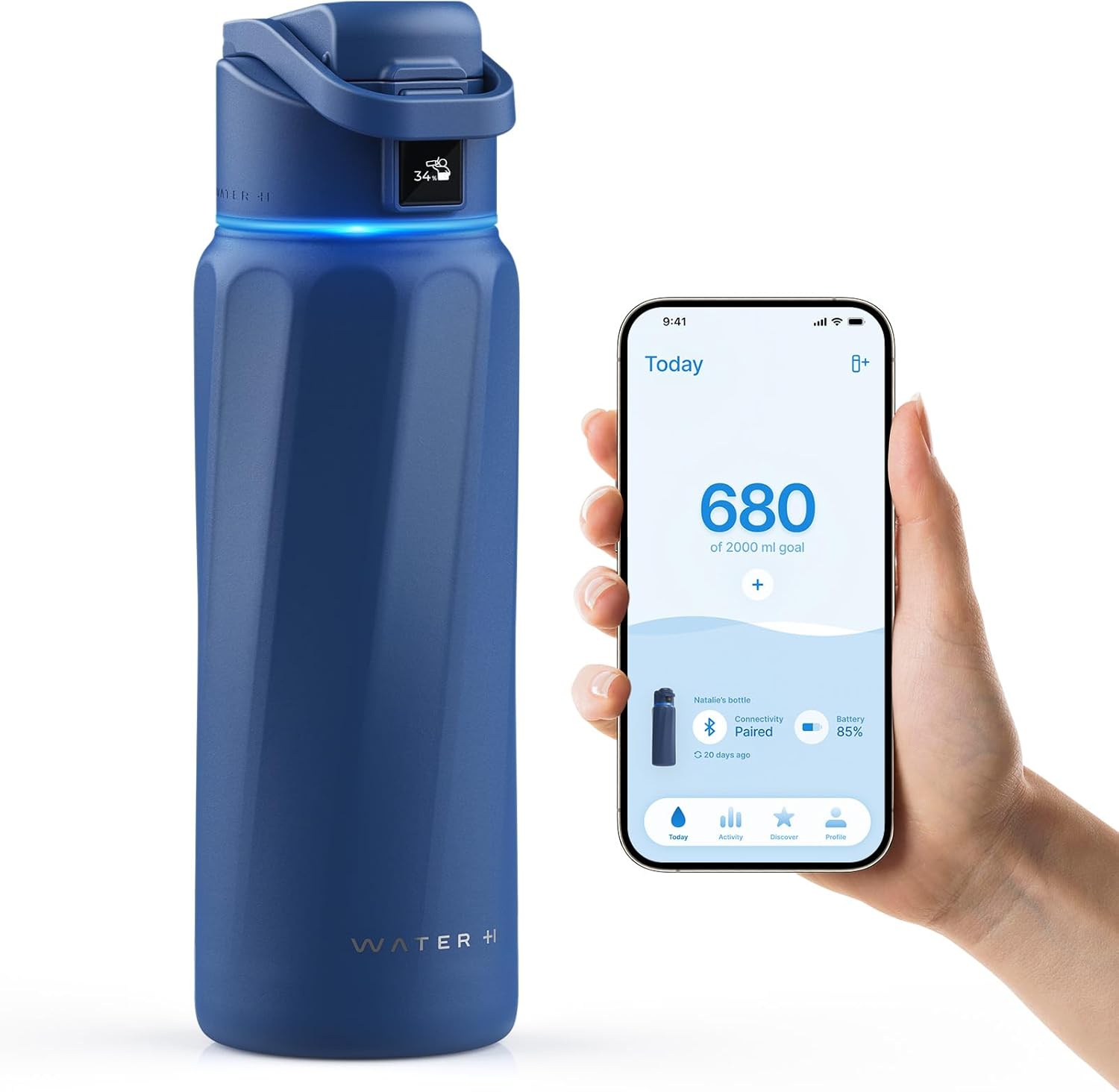 BOOST Smart Water Bottle with Reminder & Tracker, Double Wall Vacuum Insulated Stainless Steel, 32oz BPA-Free Wide Mouth (Model: B0CGVB21C1)