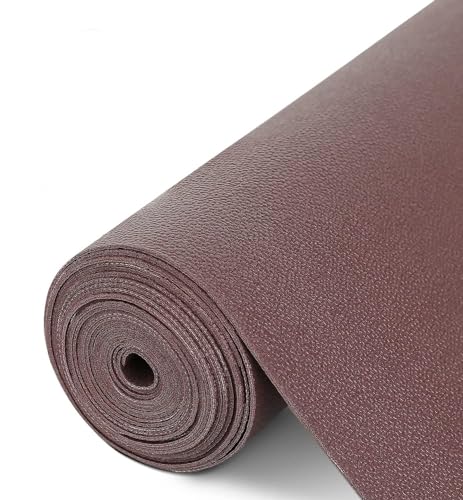 WochiTV Shelf Liner for Cabinets, Drawer Non Adhesive Non Slip Foam Mat for Kitchen, Pantry, Bathroom, Cupboard, Garage, Closet, Shelves, Drawer, Tool Box, Brown 23.6 x 354 inches