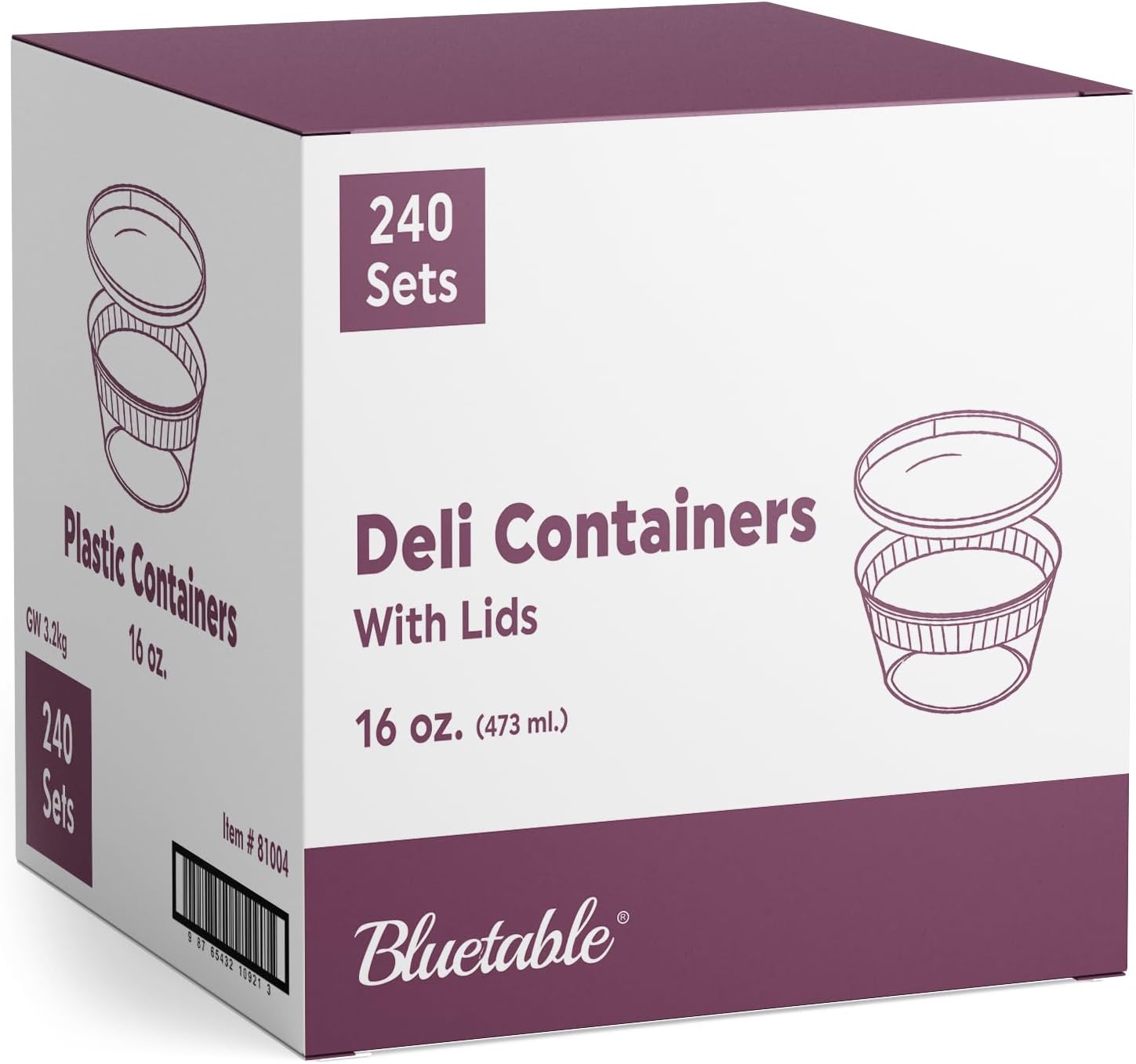 Deli Containers with Lids 16 oz Pint (240 Pack) Bulk Case  Plastic Food Storage Container for Freezer 16oz Disposable containers Airtight Covers Great For Soup 16 Ounce [240 Sets Case/Pack]