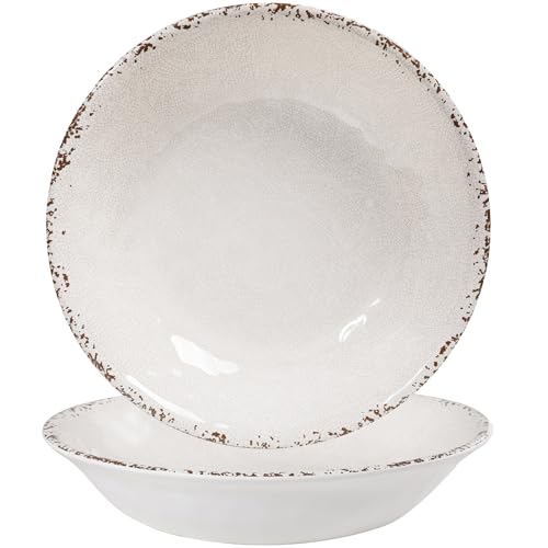 ZAROCRUS Melamine Large Serving Bowls Set (Ivory)