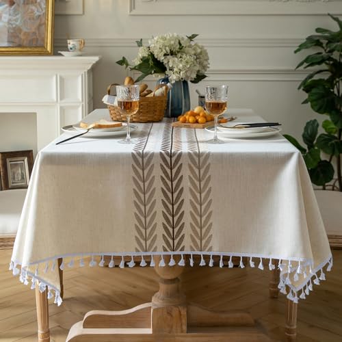 Oubonun Cotton-Linen Tablecloth (Top Rated)