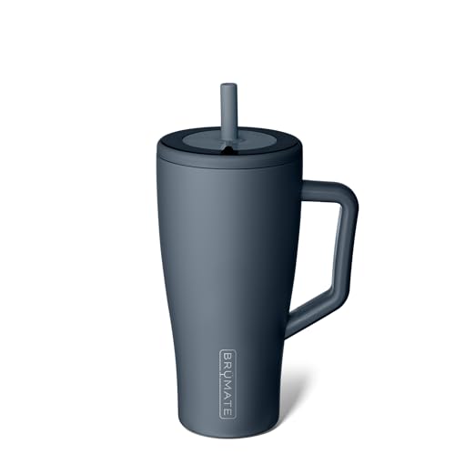 BruMate Era 30 oz Tumbler with Handle and Straw | 100% Leakproof Insulated Tumbler with Lid and Flexible SoftSip Straw | Made of Stainless Steel | Cup Holder Friendly Base | 30oz (Nightfall Blue)