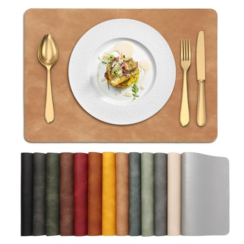 UnivoColors Washed Cowhide PU Leather Placemats