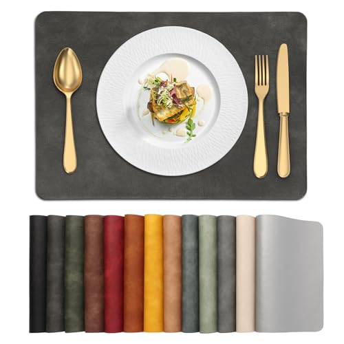 UnivoColors PU Leather Placemats (Black)