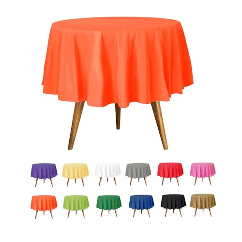Orange Disposable Plastic Tablecloth