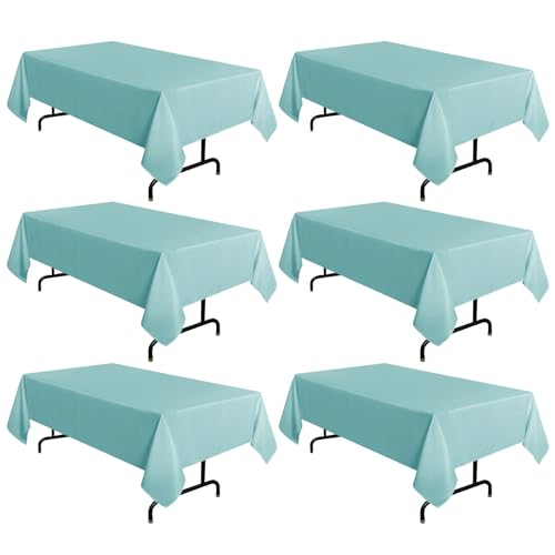 sancua 6 Pack Turquoise Tablecloth 60 x 102 Inch