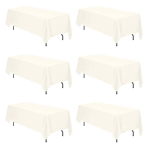 BRILLMAX 6 Pack Ivory Tablecloths 70 x 120 Inch
