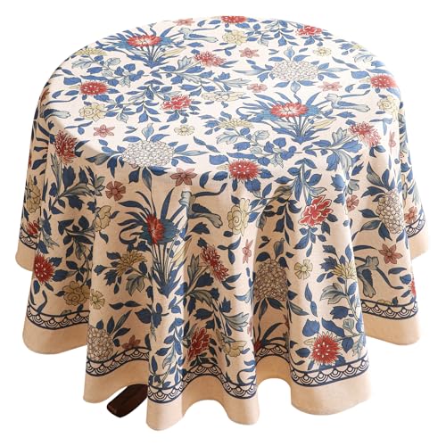 patdrea Small Blue Round Tablecloth