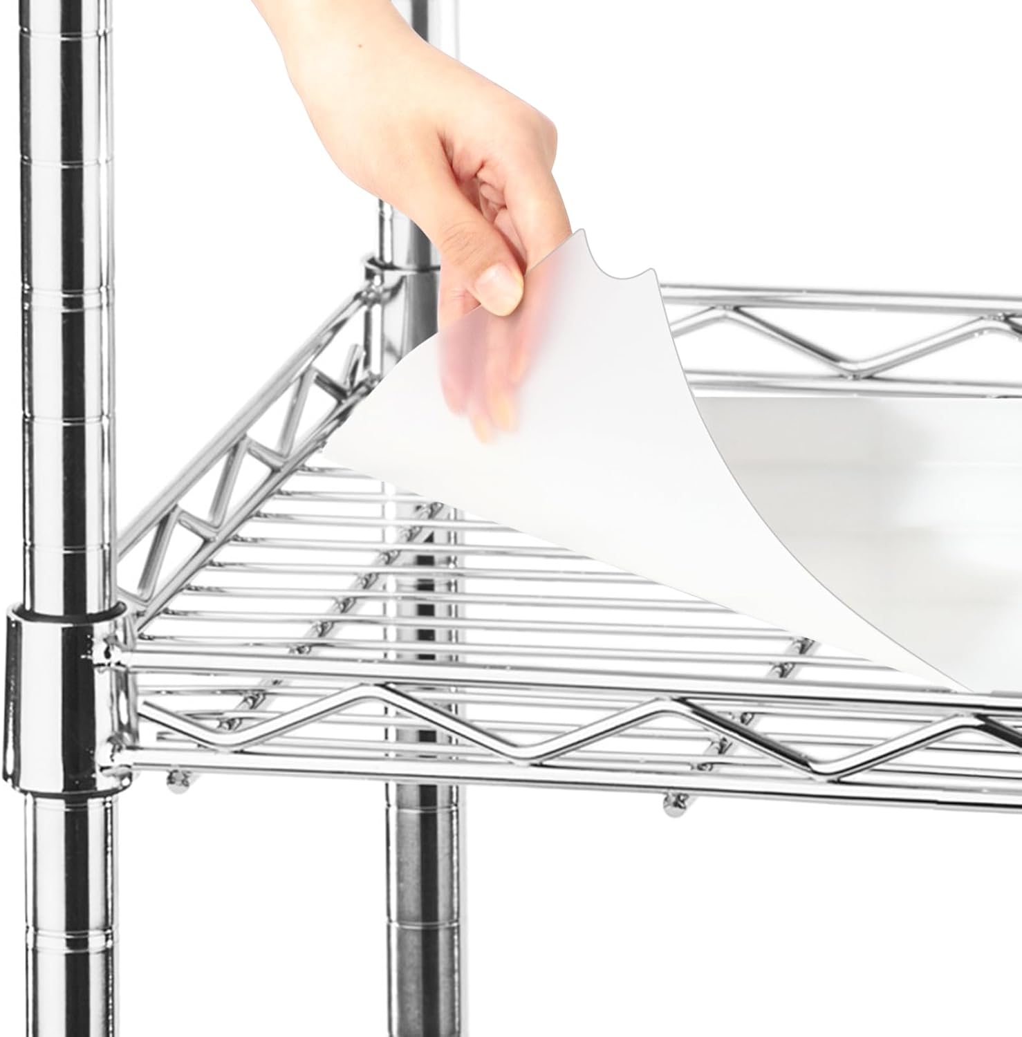 Frienda Set of 10 Wire Shelf Liner 21.26 x 11.41 Inch Heavy Duty Shelf Liners Packed Flat for Wire Shelving, Waterproof Non Adhesive Plastic Mat for Metal Rack Kitchen Shelves, Shoe Rack
