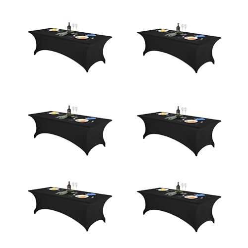 FORLIFE 8ft Spandex Fitted Table Cover - Black