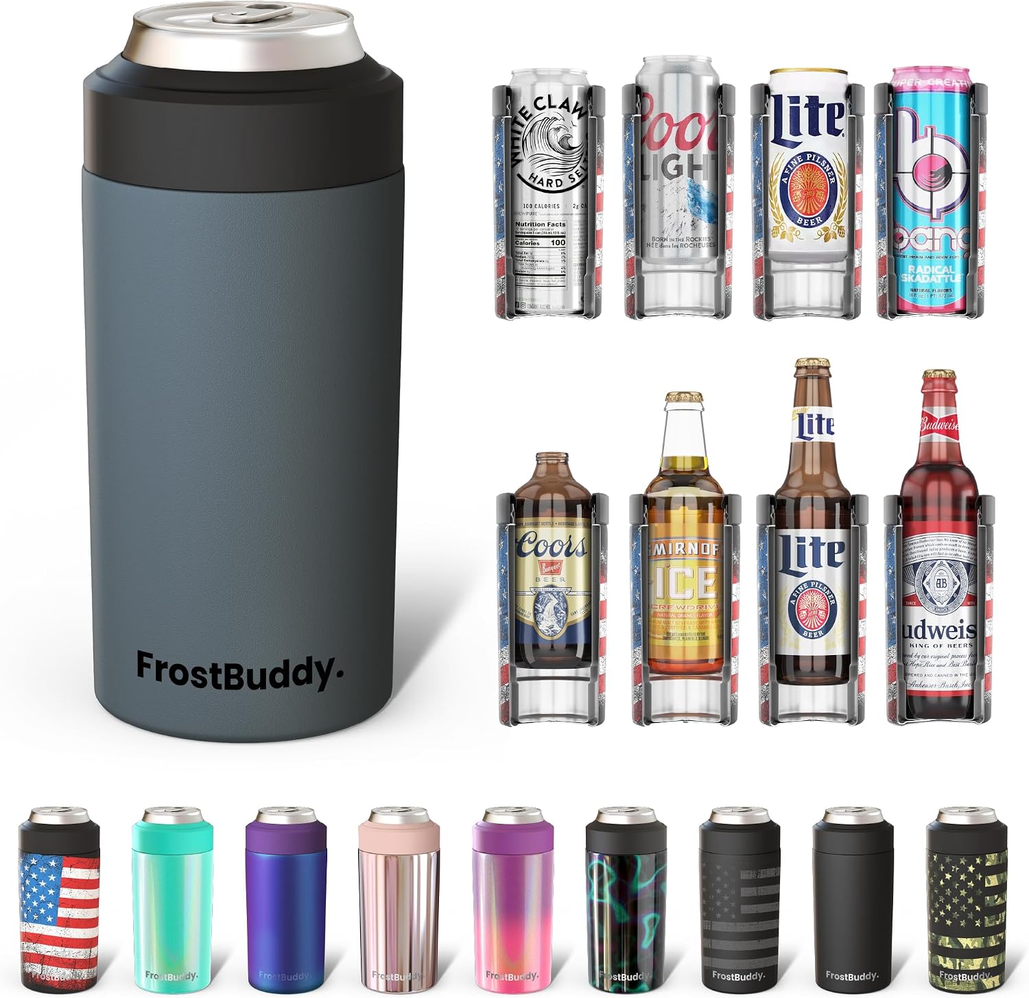 Frost Buddy Universal Buddy Can Cooler (Charcoal)
