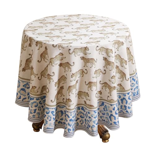 patdrea Leopard Linen Round 55"