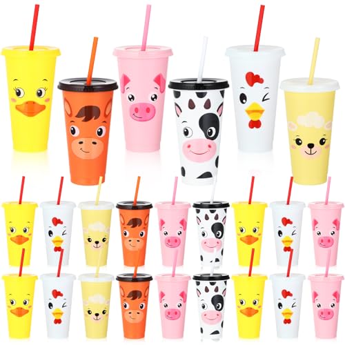 Domensi 24 Pcs Plastic Cups (Farm Animal)