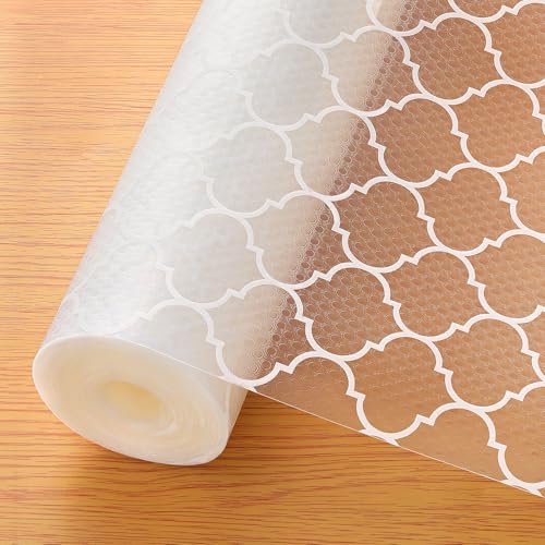 Cooyes Shelf Liner for Kitchen Cabinets  Non-Adhesive Waterproof Drawer Liner  Durable EVA Material Easy-to-Cut Shelf Paper for Refrigerator, Cupboard, Dresser with Modern Pattern