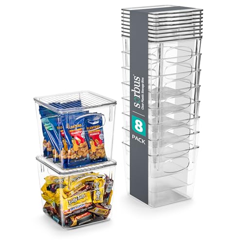Sorbus Small Clear Plastic Bins (8-Pack)