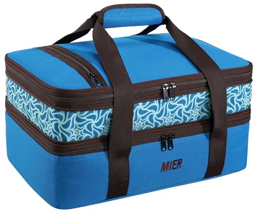 MIER Insulated Double Casserole Carrier Bag (Blue)