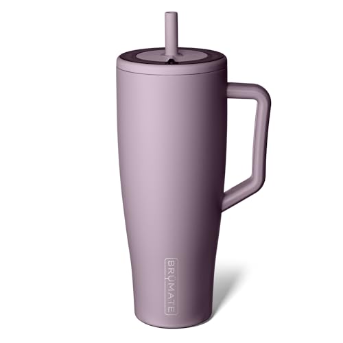 BruMate Era 40 oz Tumbler with Handle and Straw | 100% Leakproof Insulated Water Bottle Tumbler with Lid and Flexible SoftSip Straw | Made of Stainless Steel | Cup Holder Friendly | 40oz (Lilac Dusk)