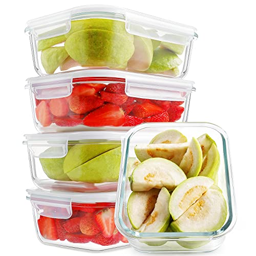 HOMBERKING Large Glass Meal Prep Containers