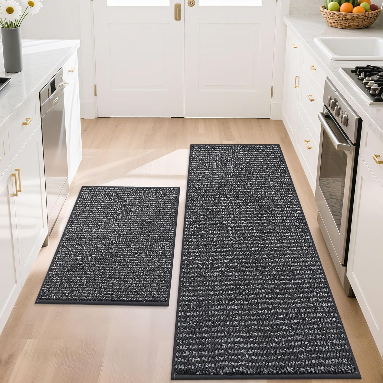BEQHAUSE 2PC Kitchen Mats (Charcoal)