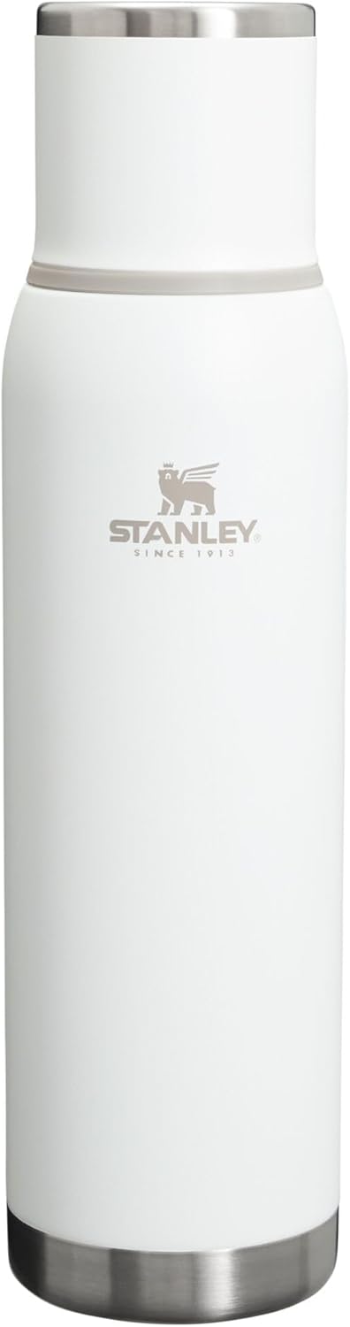 Stanley Adventure-to-Go Vacuum Bottle 1.4 qt | Wide Mouth with Leakproof Cup Lid | Keep Drinks Hot or Cold | Packable for Travel | Insulated Stainless Steel Thermal Bottle | BPA-Free | Frost