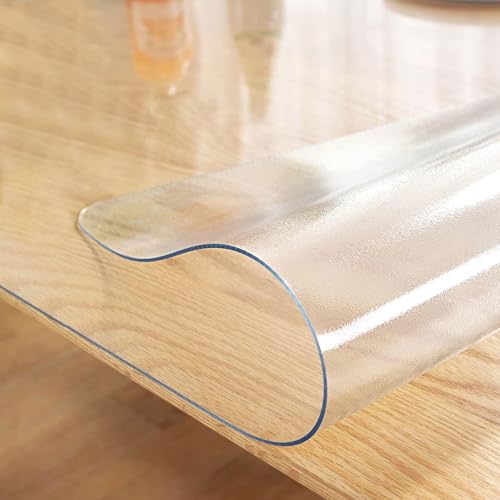 LovePads Frosted Table Cover Protector 36 x 54 Inch, 1.5mm Thick Plastic Table Cover, Table Protector for Dining Room Table, Waterproof Vinyl Tablecloth Table Pad Mat for Kitchen, Writing Desk