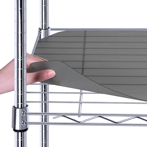 BRIAN & DANY Wire Shelf Liner 24" X 48", Heavy Duty Shelf Liners for Wire Shelving, Waterproof Protector Mats, Set of 4, Charcoal