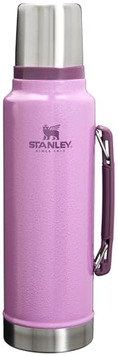 Stanley Classic Legendary Vacuum Bottle 1.5 qt | Wide Mouth with Leakproof Cup Lid | Keep Drinks Hot or Cold | Packable for Travel | Insulated Stainless Steel Thermos | BPA-Free | Hammertone Lilac