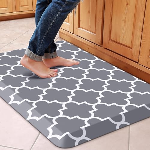 WISELIFE Anti Fatigue Floor Mat - 4/5 Inch Thick (20" x 32", Grey)