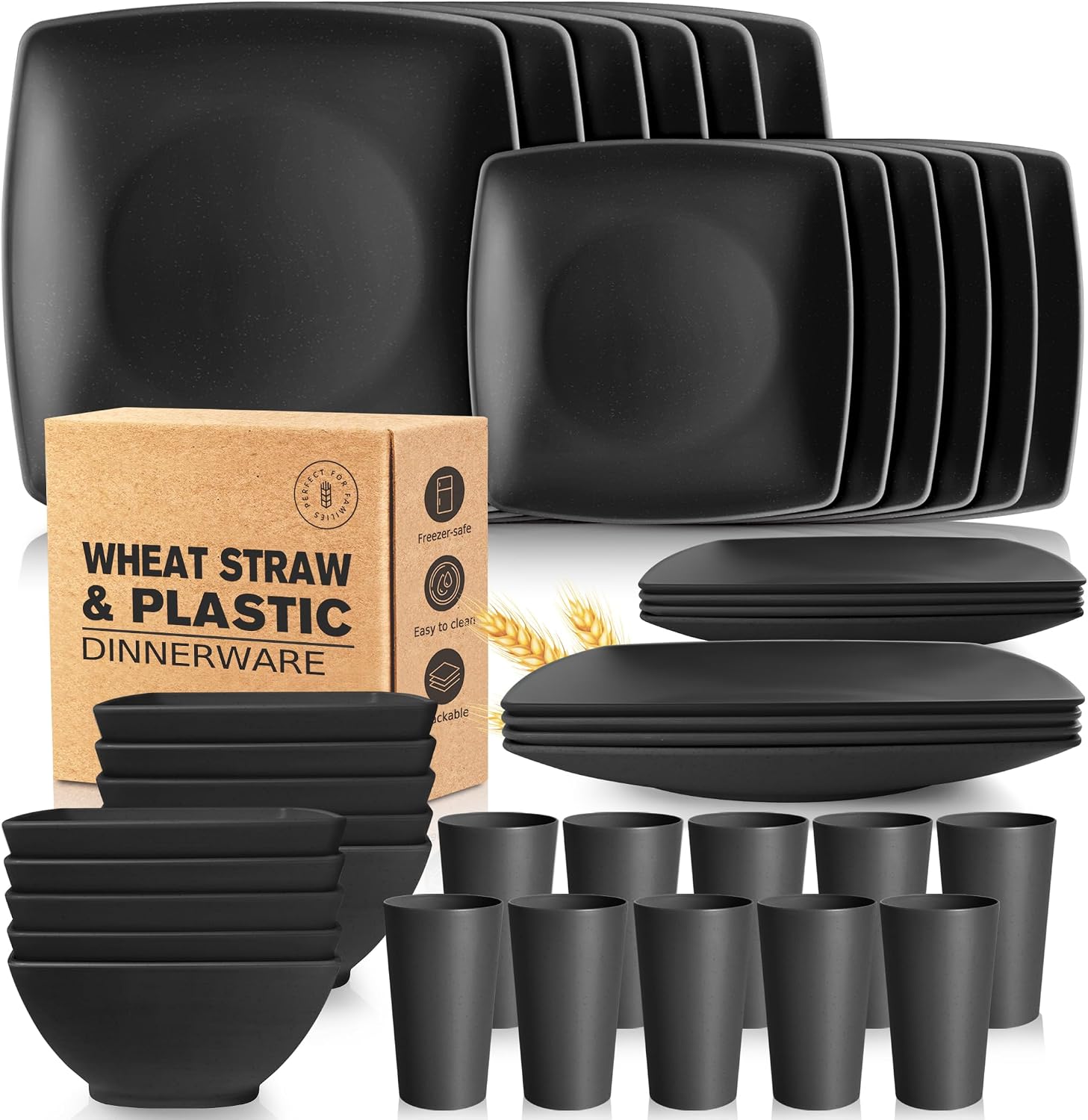 Teivio 13.5 oz Wheat Straw Tumblers