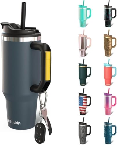 Frost Buddy Thicc Buddy - 40 oz Stainless Steel Vacuum Insulated Tumbler with Lid and Straw for Water - Travel Mug Cupholder Friendly - Gifts for Women Men Him Her (Charcoal)