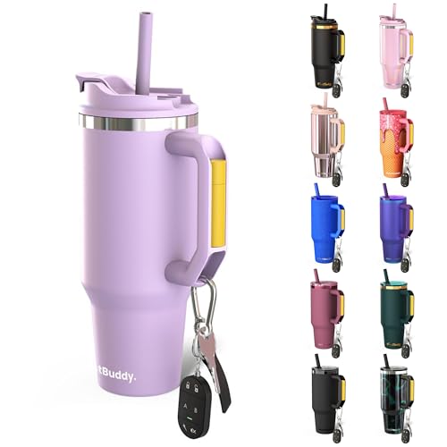 Frost Buddy Thicc Buddy - 40 oz Stainless Steel Vacuum Insulated Tumbler with Lid and Straw for Water - Travel Mug Cupholder Friendly - Gifts for Women Men Him Her (Lavender Fields)