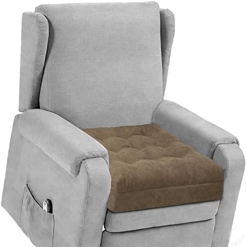 TANYOO Recliner Cushion Patent Dual Layer Fillings Chair Cushion for Elderly 20x20x5 Inches Extra Large Pad for Armchairs Booster Seat Cushions Pain Pressure Relief Brown