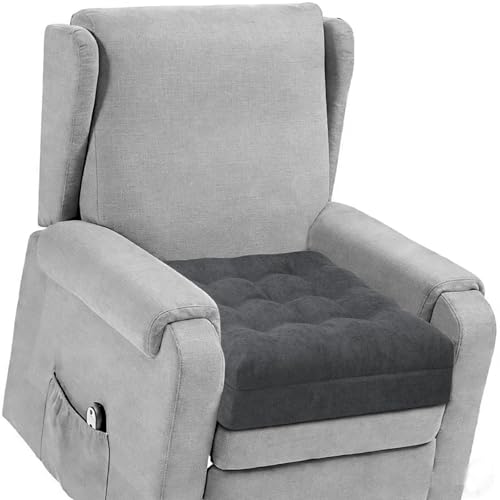 TANYOO Recliner Cushion Patent Dual Layer Fillings Chair Cushion for Elderly 20x20x5 Inches Extra Large Pad for Armchairs Booster Seat Cushions Pain Pressure Relief Dark Grey