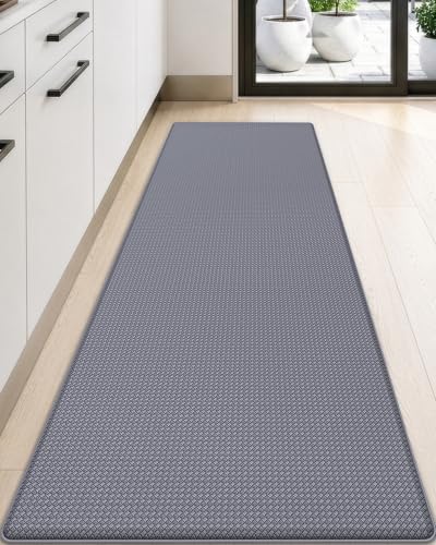 DEXI Kitchen Floor Mats Cushioned Anti Fatigue, 23x59, Large Wide Standing Runner Rug Waterproof, Comfort Memory Foam Padded for Front Sink Laundry, Grey