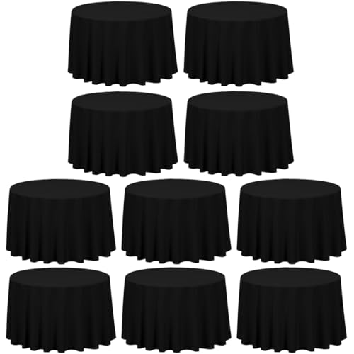 LTC LINENS 108 Inch Round Black
