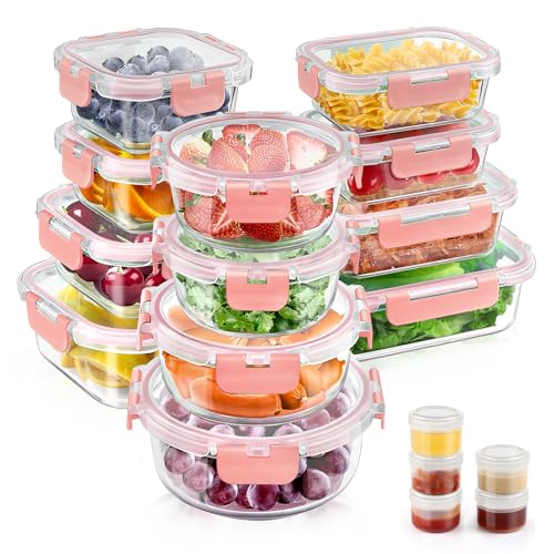 AMALEKO 34pcs Glass Food Storage Containers
