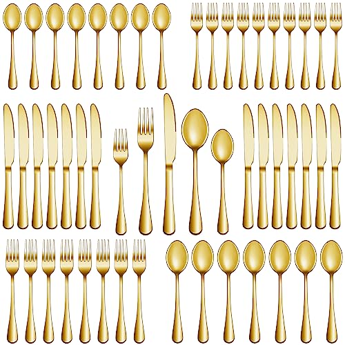 MUTNITT 60 Pcs Gold Silverware Set