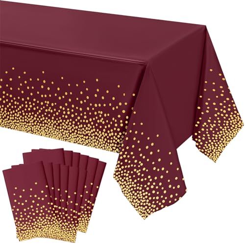 Tegeme 12 Packs Plastic Table Cloths