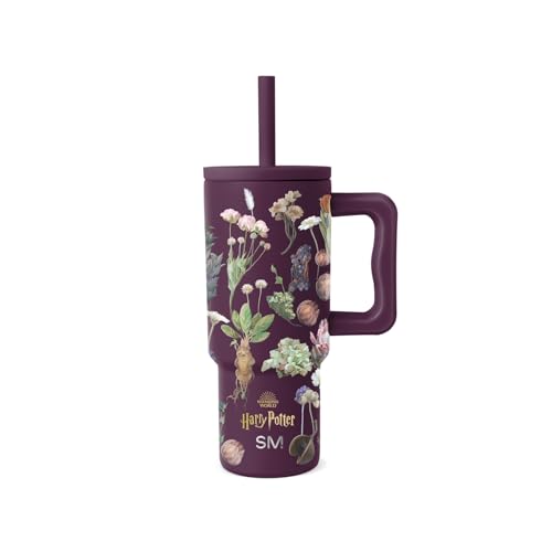 Simple Modern Harry Potter Kids 24 oz Tumbler with Handle and Silicone Straw Lid | Spill Proof and Leak Resistant | Reusable Stainless Steel Bottle | Gift Kids Boys Girls | Trek Collection | Herbology